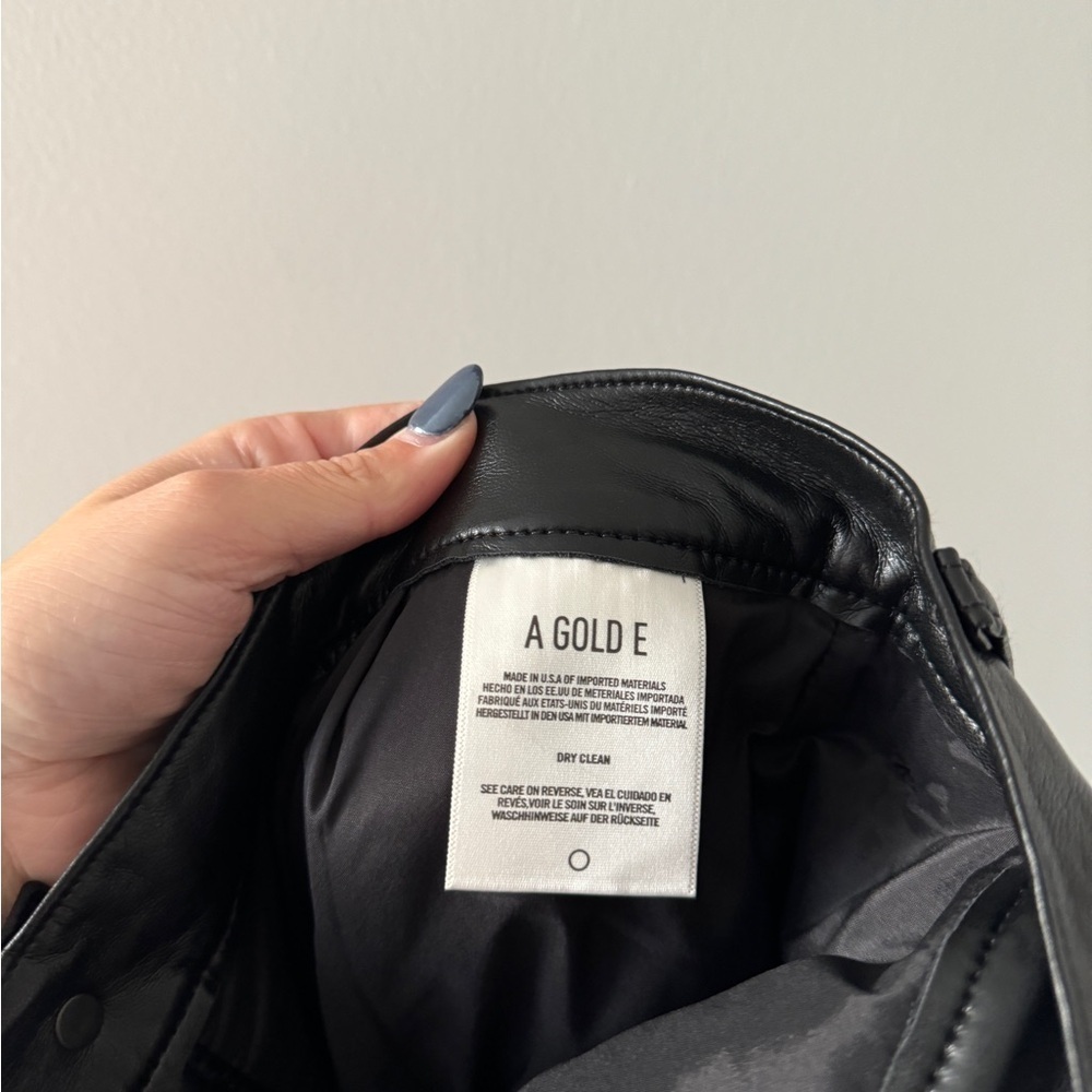 AGOLDE Riley Long Recycled Leather Black Pants 30 - Picture 7 of 8